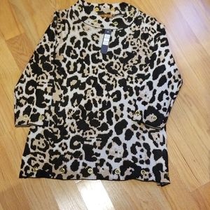 🏷 Animal Print Mock Neck Sweater